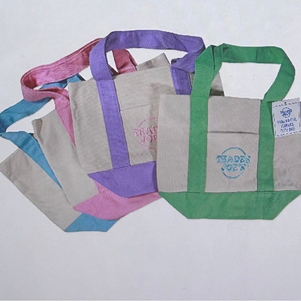 Set of 4 - Trader’s Joe pastel mini tote - 2025 Spring Released! NWT
